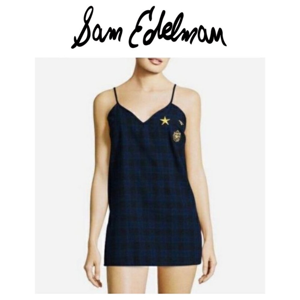 Sam Edelman Plaid Side Slit Chemise